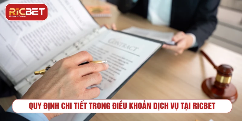 Quy định chi tiết trong điều khoản dịch vụ tại nhà cái RICBET